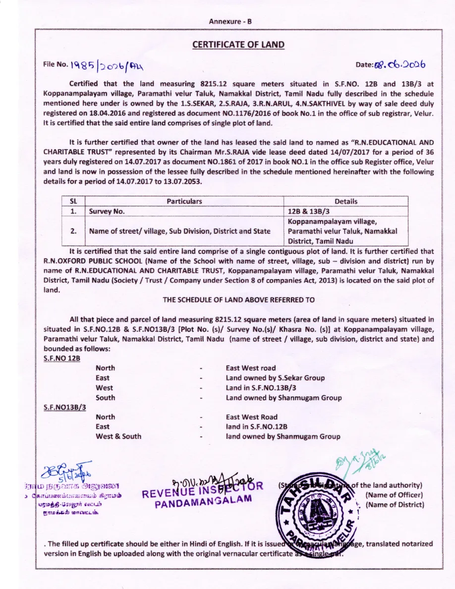 Certificate of Land preview