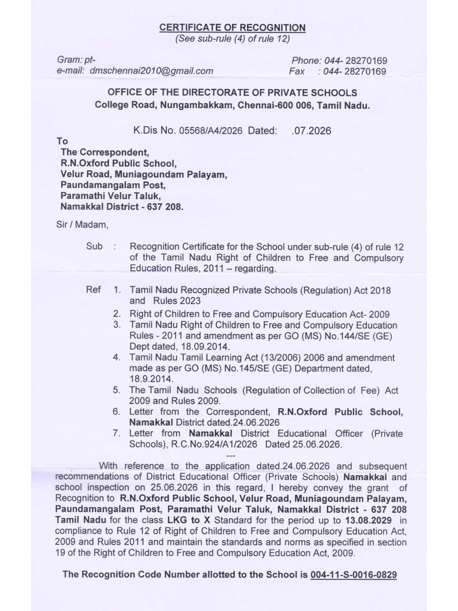 Recognition Order 2026-2029 preview